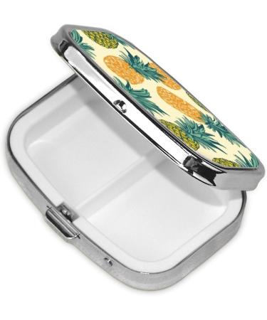 Portable Pineapple Pattern Pill Box - Square Medicine Organizer for Travel - Buy Online on GoSupps.com