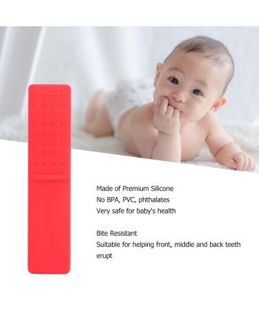 Infant Teether Chew Toy - BPA Free Dishwasher Safe Freezable Bite Resistant Baby Teether for Newborns - Red - Buy Online on GoSupps.com