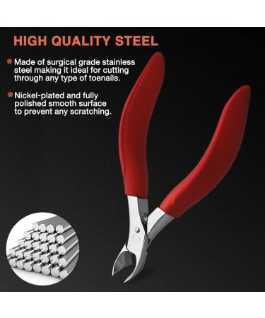 BEZOX Heavy Duty Toenail Clippers for Thick and Ingrown Toenails - Soft Grip, Cutter Set in Red Gift Box - Buy Online on GoSupps.com
