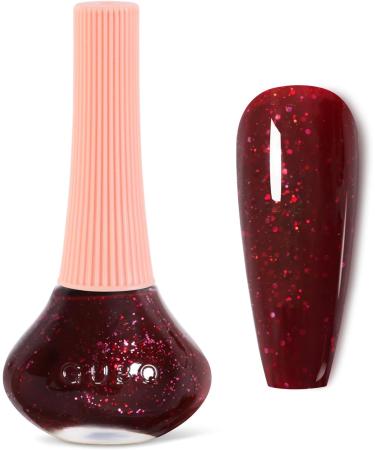DouborQ Burgundy Nail Polish Long-lasting Glossy Nail Art Varnish (06) Glitter Burgundy - Buy Online on GoSupps.com