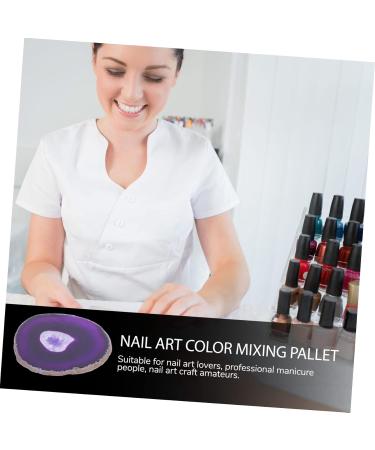 Ipetboom Ipetboom 1 Piece Palette Oil Painting Palette Manicure Plates Nail Equipment Dots Nail Art Palette Tray Cosmetic Mixing Plate Artist Painting Accessories Plate Pallet Purple Agate - Buy Online on GoSupps.com