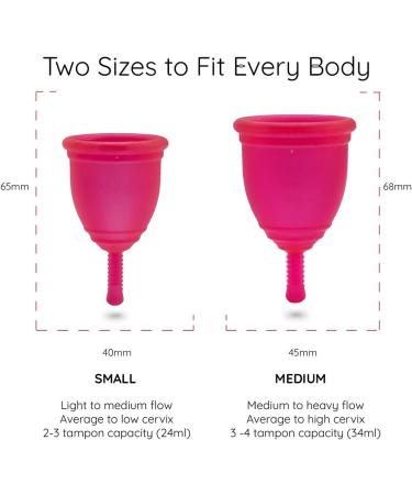 Buy Ruby Cup Menstrual Cup 2-Pack (S+M) - Soft Ergonomic & Perfect for Beginners - Includes 2 Donations - Ideal for Light to Strong Days - Buy Online on GoSupps.com