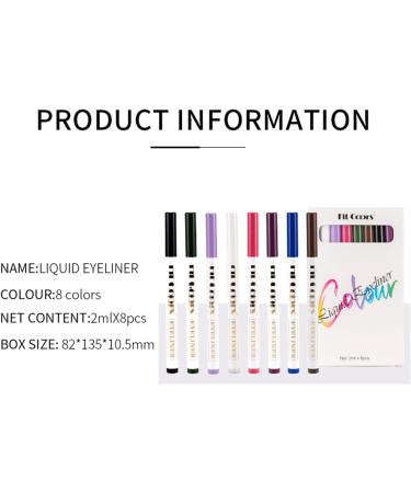 SOMGKINE Eyeliner 8 colors colored eyeliner matte liquid eyeliner colorful neon eyeliner colored eyeliner water resistant long lasting highly pigmented - Buy Online on GoSupps.com