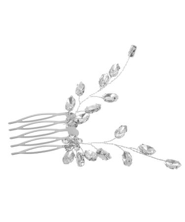 minkissy Small Side Comb Tiara Wedding Hair Accessories Wedding Hair Side Comb Hair Accessories for Wedding Bridal Hair Accessories Bride Hair Comb Zinc Alloy Rhinestones