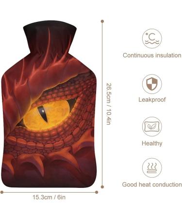 Dragon Eyes Red Hot Water Bottle with Plush Cover - Hand Warmer for Adults & Kids | 26.5x15.3cm - Fast International Shipping - Buy Online on GoSupps.com