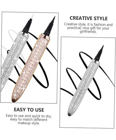 WOONEKY 2pcs Diamond Eyeliner Rhinestone Eyeliner Eye Beauty Pens Liquid Liner Pen Rose Gold Plated 1 count (Pack of 1) Assorted Color - Buy Online on GoSupps.com