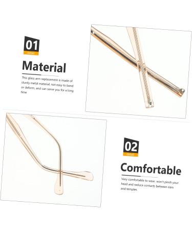 Operitacx Clear Sunglasses Replacement Arms - Rose Gold Metal Accessories Kit for Glasses Repair (13.5x0.6cm) - Buy Online on GoSupps.com