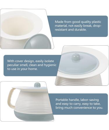 Housoutil 1PC Chamber Pot with Lid - Portable Bedpan Urinal Bottle for Household Use - Light Blue - Buy Online on GoSupps.com