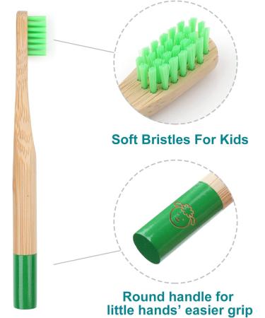 Eco-Friendly CNVOILA Bamboo Charcoal Toothbrush for Kids - Soft Bristle 6 Color Options - Sustainable Dental Care - Buy Online on GoSupps.com