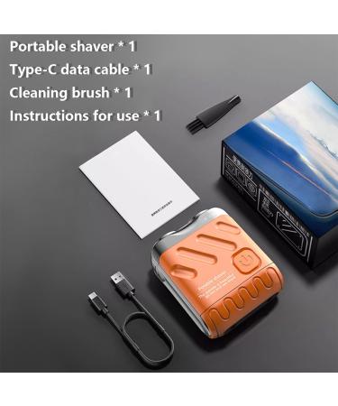 Beard Shaver Traveler Mini and Portable Suitcase Design Portable Mini Rotary Electric Shaver for Men Pocket Shaver USB Mini Shavers for Men (Orange) - Buy Online on GoSupps.com