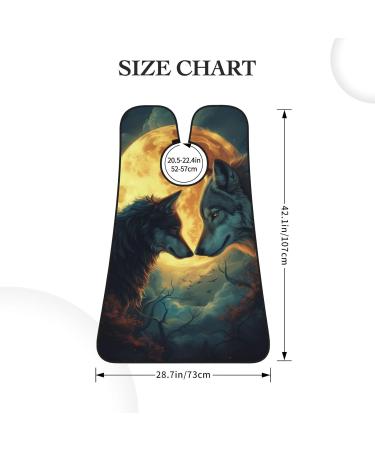 Beautiful Moon Wolf Print Beard Bib Apron | Non-Stick Men s Hair Catcher for Shaving | Unique Gifts for Men | One Size Black - Buy Online on GoSupps.com