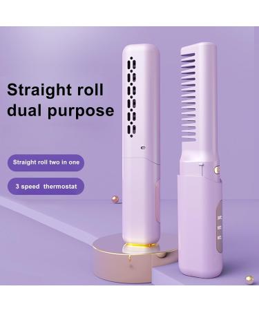 Portable 2-in-1 Hair Straightener - Mini Rechargeable with 3 Temperature Settings for All Hair Types - Purple - Buy Online on GoSupps.com