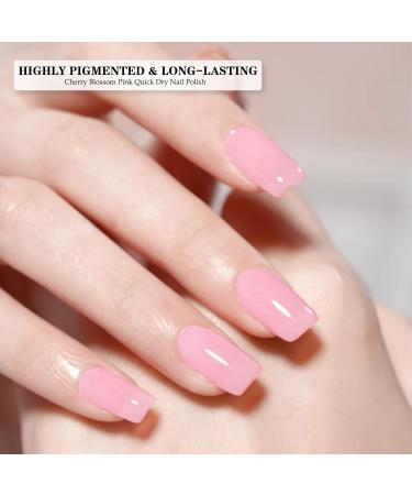 Pink Nail Polish Breathable Nail Varnish Highly Pigmented Cherry Blossom Pink Nail Polish Peel off Nail Gel No Need Cure Water Based Quick Drying Nail Polish for DIY Nail Art - Buy Online on GoSupps.com
