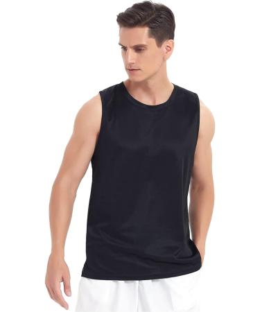 Pilamor Men's Tank Tops 3 Pack - Sleeveless Shirts for Fitness - Quick Dry Gym Tanks - Black/White/Blue - Size Large - Buy Online on GoSupps.com