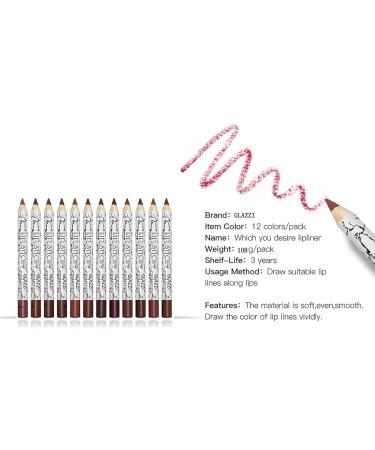 Yiida 12-Piece Waterproof Lip Liner Set | Long-Lasting Lipstick & Eyeliner Pencils - Perfect for International Shipping - Buy Online on GoSupps.com