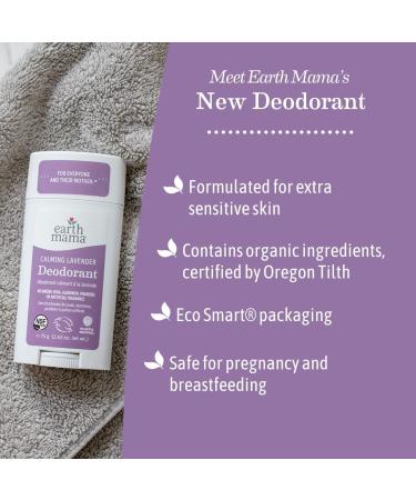 Earth Mama Calming Lavender Deodorant | Safe for Sensitive Skin Pregnancy and Breastfeeding Contains Organic Lavender Calendula and Coconut Oil No Baking Soda or Aluminum 2.65-Ounce NEW Calming Lavender 2.65 Fl Oz (Pack of 1) - Buy Online on GoSupps.com