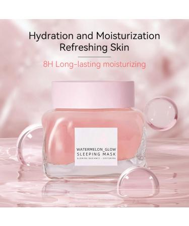 Watermelon Pink Glow Sleeping Mask Watermelon Overnight Face Masks Skincare Anti-Aging Hydrating Facial Mask with AHA Hyaluronic Acid Niacinamide for Smooth Glowing Even Toned Skin Care 50ml - Buy Online on GoSupps.com
