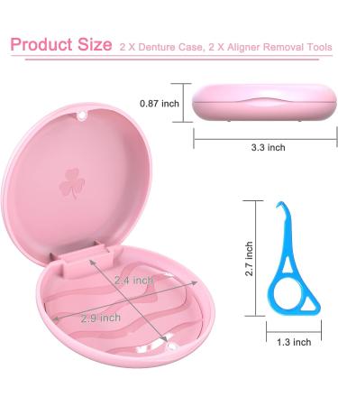 Buy 2-Piece Braces Bite Can & Denture Container Set | Tooth Rail Box & Aligners - Prosthetic & Braces Storage in Pink - Buy Online on GoSupps.com