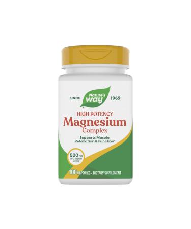 Nature's Way Magnesium Complex Supports Muscle Relaxation* Muscle Function* Promotes a sense of Calm* Magnesium Citrate and Oxide 100 Capsules (Packaging May Vary)