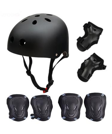 Besmall Kid's Protective Gear Set,Roller Skating Skateboard BMX Bike Cycling Sports Protective Gear Pads for Youth Boys Girls(Adjustable Helmet+Knee Pads+Elbow Pads+Wrist Pads) Black(set) Medium - Buy Online on GoSupps.com