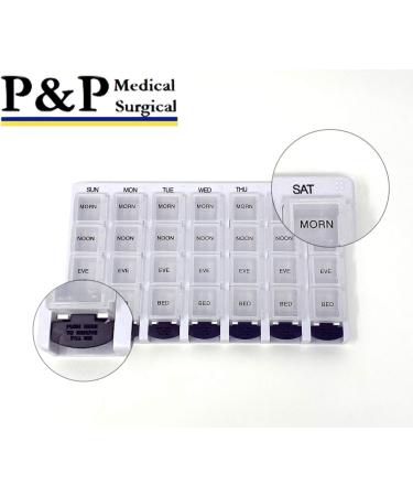 Weekly AM/PM Pill Box - Portable 7-Day Medication Organizer with Moisture-Proof Design | Travel-Friendly Prescription Case - Buy Online on GoSupps.com