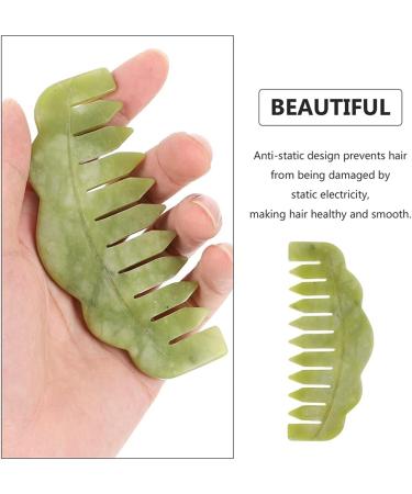 Beaupretty Jade Stone Massage Comb - 2pcs Scalp Massage & Acupuncture Therapy Comb for Spa & Wellness - Buy Online on GoSupps.com
