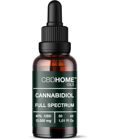 CBD HOME Oils CBD Oil 40 30 ml Full Spectrum Based on Coconut Oil MCT and Organic Hemp Seed Oil Omega 369 Certified Cannabidiol 12000 mg Made in the EU - Buy Online on GoSupps.com