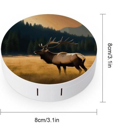 Elk in The Meadow Print Contact Lens Case - Travel & Care Box | Durable Plastic Lens Holder - Buy Online on GoSupps.com