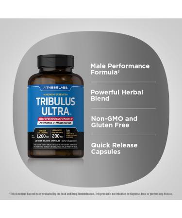 Fitness Labs Tribulus Terrestris for Men | 120 Capsules | Extract Supplement | Complex Blend with Maca Tongkat Ali Horny Goat Weed | Maximum Strength | Non-GMO Gluten Free - Buy Online on GoSupps.com