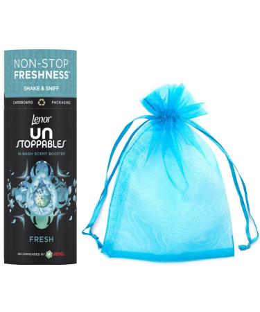 Lenor Unstoppables Laundry Perfume in-Wash Scent Booster Beads 176gr Fresh Scent 1Pk + Our Gift for You: Organza Bag Size: 9 x 7 x 0.1 cm