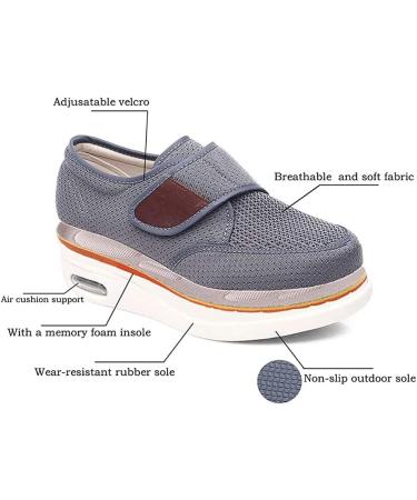Men's Wide Width Diabetic Edema Shoes with Adjustable Closure - Lightweight Relief for Plantar Fasciitis, Bunions, Arthritis - Blue, Size 9.5 - Buy Online on GoSupps.com