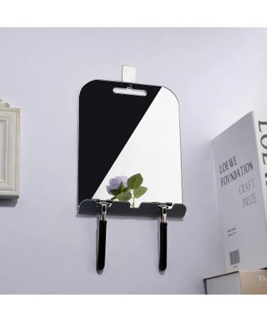 Deluxe Shower Mirror for Shaving with Razor Holders & Spare Shaver Heads - Large 10.5 x 8 Shatterproof Wall Hanging Mirror for Bathroom & Travel - Buy Online on GoSupps.com