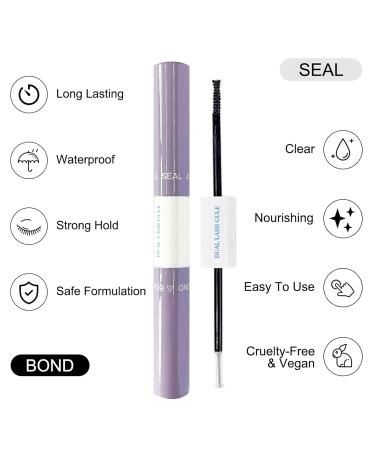 Lash Glue Bond and Seal Eyelash Cluster Lashes Extension Glue for DIY Individual Eye Lash Extensions Clear Super Strong Hold 72 Hours Waterproof Mascara Wand Eyelash Glue for Sensitive Eyes - Buy Online on GoSupps.com