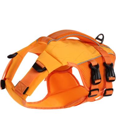 Asenku Dog Wowers for All Sizes | Adjustable Ripstop Life Jacket with Handle & Reflective Strips for Boating Swimming & Surfing - Orange - Buy Online on GoSupps.com