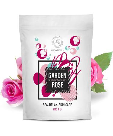 Rose Foaming Bath Sea Salt 35 Oz - 1000g | Relaxing Aromatherapy Bubble Bath with Almond & Rosewood Essential Oil - Buy Online on GoSupps.com