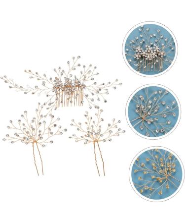 minkissy 3 Sets Bridal Headwear Wedding Decor Bridal Hair Combs Bride Hairpin Crystal Side Comb Hair Decorations Pearl Tiara Bridal Headpiece for Wedding Clip Bridesmaid Rhinestones Diamond - Buy Online on GoSupps.com