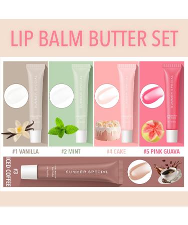 5PCS Summer Special Lip Balm Butter Set - Natural Shea Butter & Avocado Oil, Hydrating Non-Sticky&Lightweight, Soothes & Softens Dry Lips, Lip Care Gift Set - Buy Online on GoSupps.com
