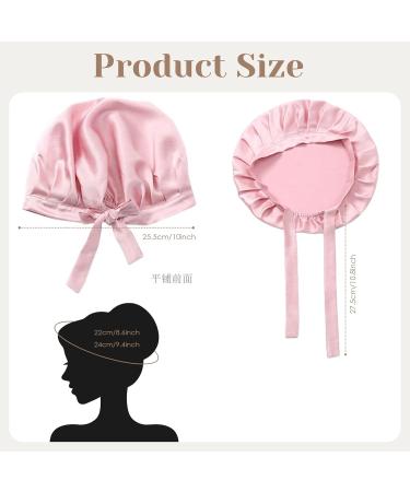 Rosa Silk Sleeping Hat - Mulberry Silk Hair Care Cap for Women | Slip-Resistant Breathable Silk Hood for Curly Hair with Elastic Ribbon - Buy Online on GoSupps.com