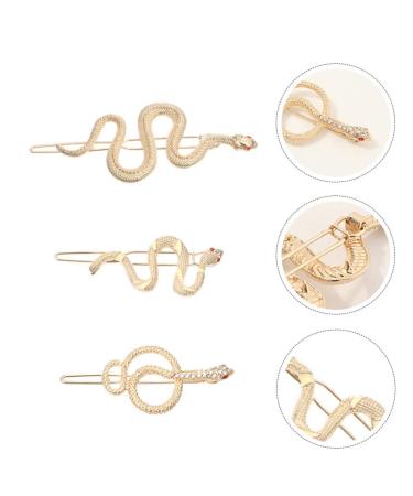 Lurrose 6pcs Bohemia Snap Hair Clips Set - Vintage Gifts Design Accessories for Women - Golden Metal Barrette Hairpins - Outdoor, Headdress, Snake Shaped - 8.5x3cm - Pack of 6 - Buy Online on GoSupps.com
