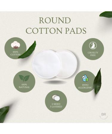 Organic Cotton Rounds Makeup Remover Pads - 200 Pack | Eco-Friendly Lint-Free Compostable & Ultra Soft for Nail Polish Removal - Triple Layer Quality - Buy Online on GoSupps.com