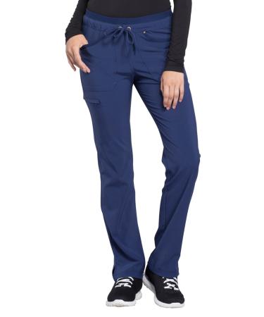 Iflex by Cherokee Scrubs for Women Drawstring Tapered Leg Scrub Pants CK010 Small Tall Navy