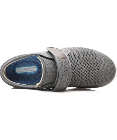 Comfortable Neuropathy Shoes for Men - Breathable Diabetic Shoes with Adjustable Strap Extra Wide Fit for Elderly Walking - Size 10.5 Brown - Buy Online on GoSupps.com