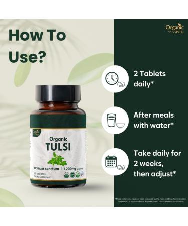 ORGANIC SPREE Haritaki & Tulsi Supplement USDA Organic Terminalia Chebula & Holy Basil 120 Tablets Each - Buy Online on GoSupps.com