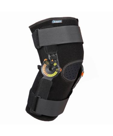 Nvorliy Hinged Orthopedic ROM Knee Brace with Side Stabilizers  Locking Knee Brace  Metal Knee Immobilizer Support for Post OP Recovery  Arthritis  ACL  PCL  Meniscus Tear-Fit Men & Women (Regular) Regular Without Should...