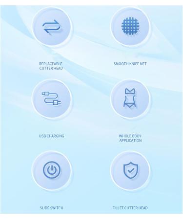 Multi Head Shaver Bikini Trimmer Groin Hair Shaver Body Hair Trimmer Waterproof Replaceable 32x32x135cm For men women forearm arm face - Buy Online on GoSupps.com