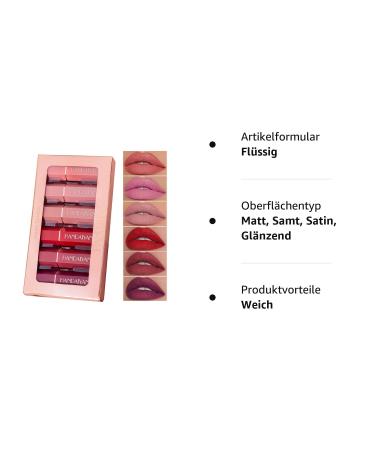 Minyun Beauty Colors Waterproof Liquid Lipstick Set | Long-lasting Non-Stick & Nourishing - 12-Hour Wear - Buy Online on GoSupps.com