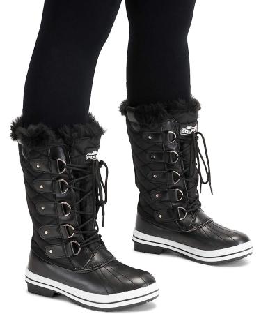 Polar Women's Nylon Tall Winter Snow Boot, Size 6, Gray/Blue - Waterproof & Insulated - Buy Online on GoSupps.com