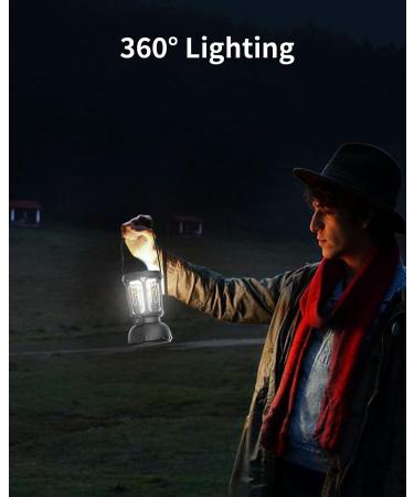 Rechargeable LED Camping Lantern 650 Lumens | 3 Light Modes | Power Bank | Waterproof | Stepless Dimming | Solar Hand Crank | Emergency Lantern for Power Outage & Hiking - Buy Online on GoSupps.com