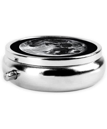 Moon Printed Mini Round Pill Box | 3 Compartment Medicine Organizer | Portable Travel Pill Case for Home & Office - Buy Online on GoSupps.com