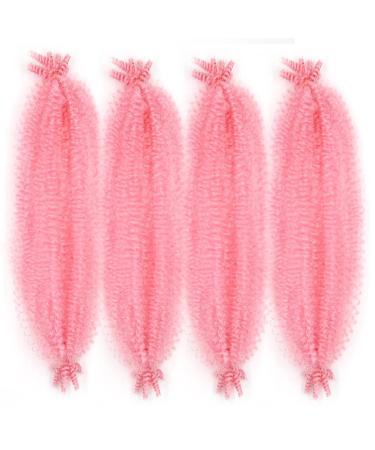 Pink Pre-Stretched Springy Afro Twist Hair 16 inch - 4 Packs for Passion Twist, Butterfly Locs & Bohemian Braids - Synthetic Braiding Hair Extension for Black Women - Buy Online on GoSupps.com
